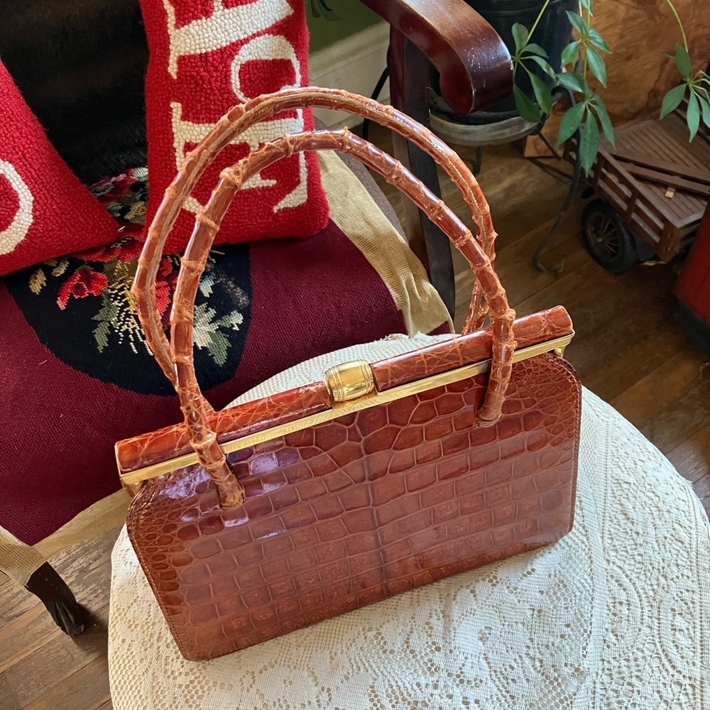 Vintage crocodile handbag - Picture 3 of 7